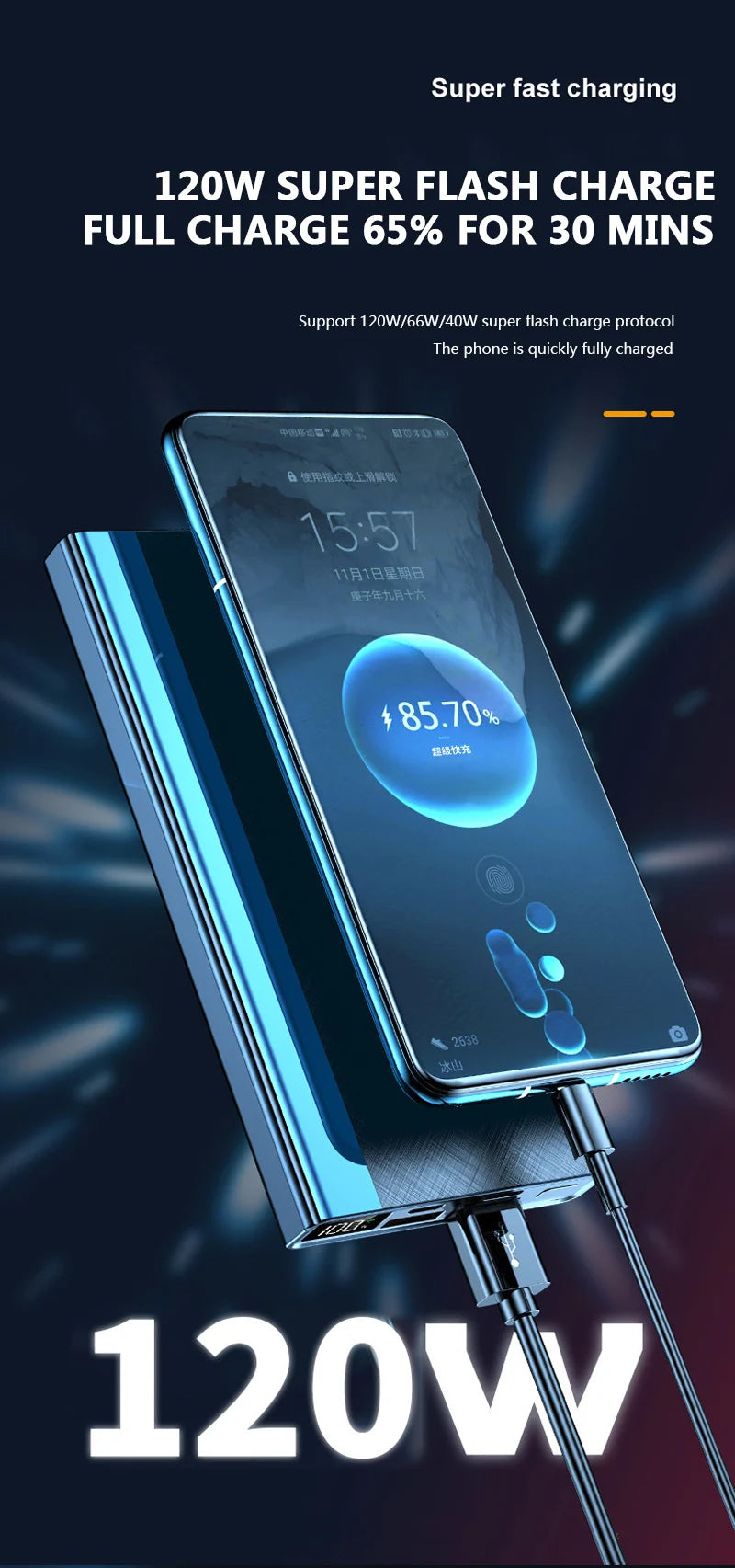 Logo Super Fast Charging Portable Charger Power Bank